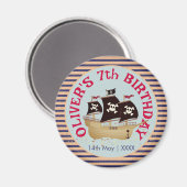 Pirate Ship Kindergeburtstag Party Magnet (Vorderseite/Rückseite)