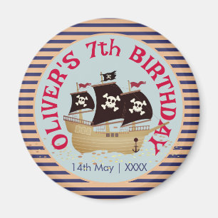 Pirate Ship Kindergeburtstag Party Magnet