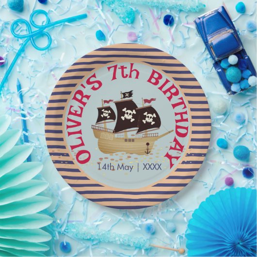 Pirate Ship Kindergeburtstag Party Pappteller (Party)