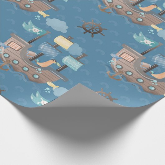 Pirate Ship Muster Geschenkpapier (Ecke)