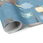 Pirate Ship Muster Geschenkpapier (Rolleneckpunkt)