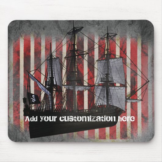 Pirate Ship Pirates Grunge Cool Mouse Pad Mousepad (Vorne)