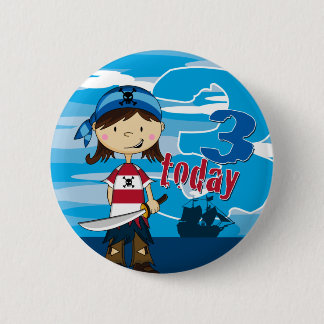 Pirate Ship Scene 3. Geburtstag Button Abzeichen