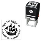 Pirate Ship Skull Crossbones Bibliotheksname Permastempel (Beispiel)