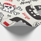 Pirate Ship Skulls Fun Kids Boy's Birthday Party Geschenkpapier (Ecke)