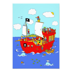 Pirate Ship Szene Fotodruck
