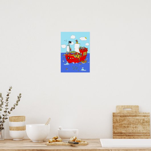 Pirate Ship Szene Poster (Küche)