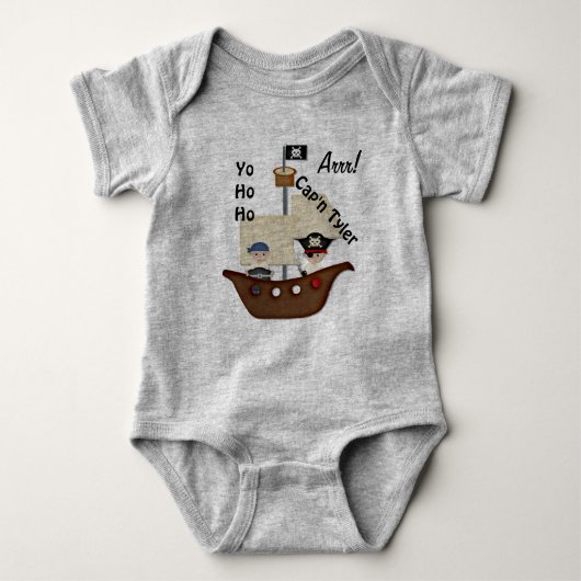 Pirate Ship Treasure Baby Baby Strampler (Vorderseite)