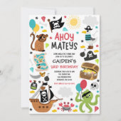 Pirate Ship Treasure Geburtstagspartei Einladung (Vorderseite)