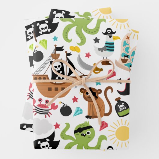Pirate Ship Treasure Geburtstagspartei Geschenkpapier Set (Beispiel)