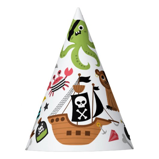 Pirate Ship Treasure Geburtstagspartei Partyhütchen (Vorderseite)
