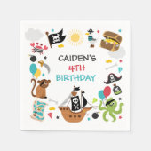 Pirate Ship Treasure Geburtstagspartei Serviette (Vorderseite)