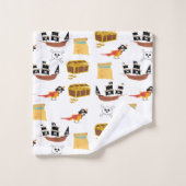 Pirate Ship Treasure Thest Muster Badhandtuch Set (Waschlappen)