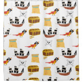 Pirate Ship Treasure Thest Muster Duschvorhang (Vorderseite)