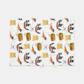 Pirate Ship Treasure Thest Muster Fleecedecke (Vorderseite (Horizontal))