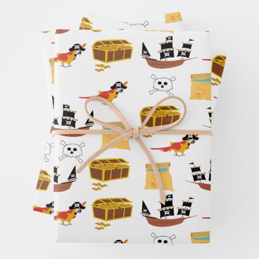 Pirate Ship Treasure Thest Muster Geschenkpapier Set (Beispiel)