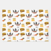 Pirate Ship Treasure Thest Muster Geschenkpapier Set (Vorderseite)