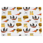 Pirate Ship Treasure Thest Muster Große Geschenktüte (Vorderseite)