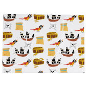 Pirate Ship Treasure Thest Muster Große Geschenktüte (Rückseite)