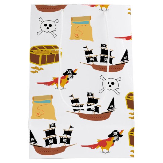 Pirate Ship Treasure Thest Muster Mittlere Geschenktüte (Rückseite)