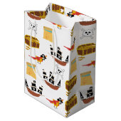 Pirate Ship Treasure Thest Muster Mittlere Geschenktüte (Rückseite Schrägansicht)