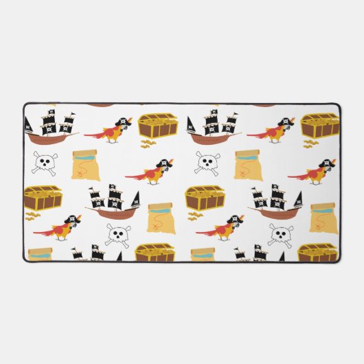 Pirate Ship Treasure Thest Muster Schreibtischunterlage (Vorderseite)