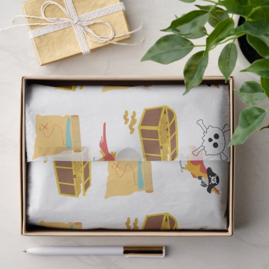 Pirate Ship Treasure Thest Muster Seidenpapier (Geschenk)