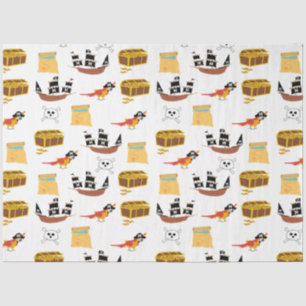 Pirate Ship Treasure Thest Muster Seidenpapier