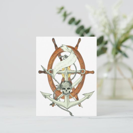 Pirate Sigil Postkarte (Stehend Vorderseite)