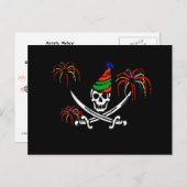 Pirate Silvester Party Einladung Postkarte (Vorne/Hinten)