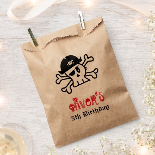 Pirate Skeleton Boy Birthday Party Fevor Bag Geschenktütchen (Ausgeschnitten)
