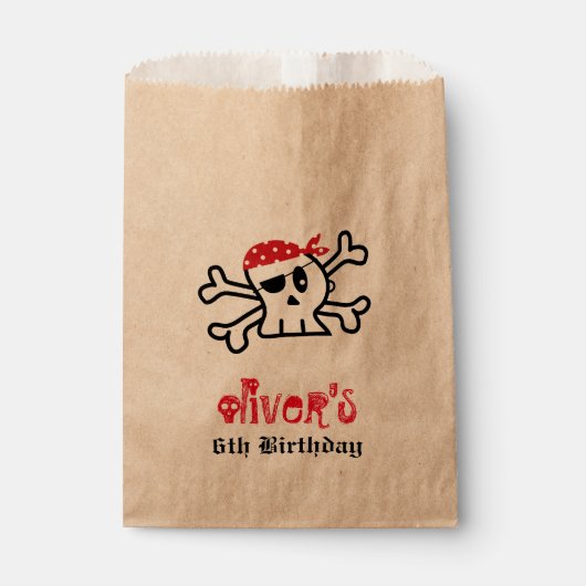 Pirate Skeleton Boy Birthday Party Fevor Bag Geschenktütchen (Vorderseite)