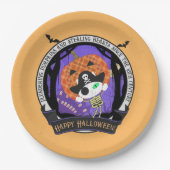 Pirate Skeleton Cat Pappteller (Vorderseite)