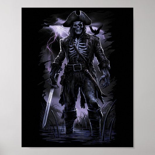 Pirate Skeleton Ghost Ship Halloween Kostüm Party Poster (Vorne)