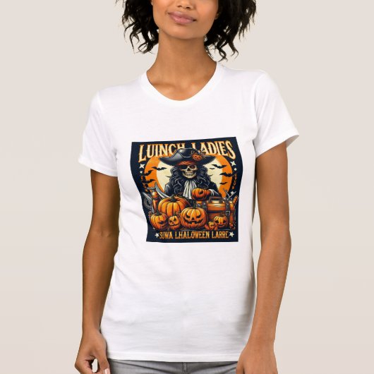 Pirate Skeleton Halloween T - Shirt mit Pumpkins - (Vorderseite)