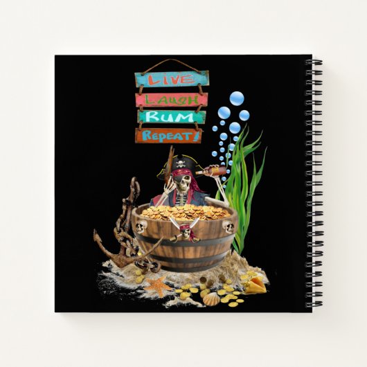 PIRATE SKELETON IN EINEM BARREL NOTIZBLOCK (Rückseite)