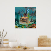 PIRATE SKELETON IN EINEM BARREL POSTER (Küche)