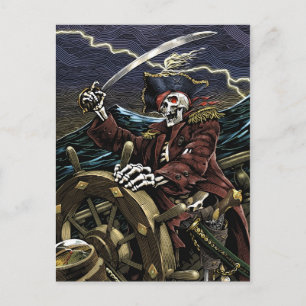 Pirate Skeleton Postcard Postkarte