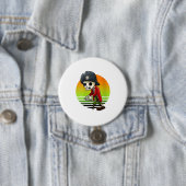 Pirate Skeleton Retro Sunset Hallowee Button (Beispiel)