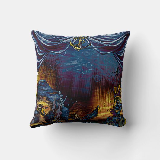 Pirate Skeleton Schatz Im Comic Kissen (Rückseite)