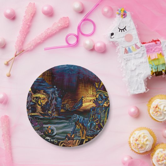 Pirate Skeleton Schatz Im Comic Pappteller (Party)