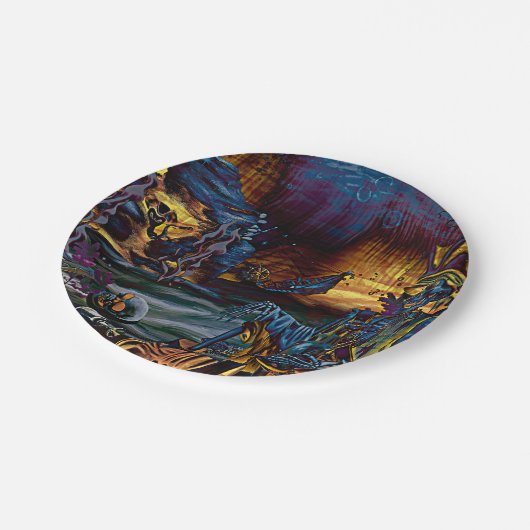 Pirate Skeleton Schatz Im Comic Pappteller (Schrägansicht)