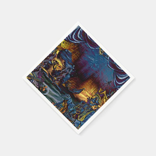 Pirate Skeleton Schatz Im Comic Serviette (Ecke)