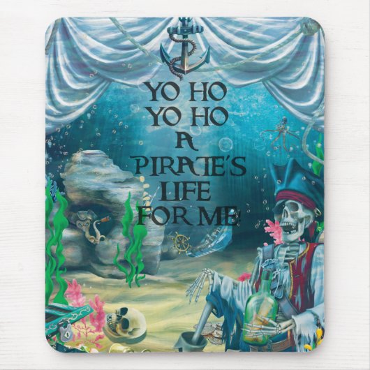 Pirate Skeleton Schatz im Meer Mousepad (Vorne)