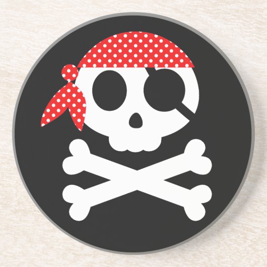 Pirate Skeleton Skull Bandanna Getränkeuntersetzer (Vorne)