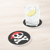 Pirate Skeleton Skull Bandanna Getränkeuntersetzer (Seite)