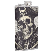 Pirate Skeleton Vinyl Wrapped Flask Flachmann (Rechts)