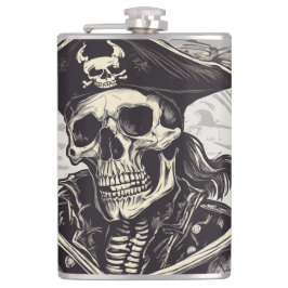 Pirate Skeleton Vinyl Wrapped Flask Flachmann