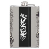 Pirate Skeleton Vinyl Wrapped Flask Flachmann (Rückseite)