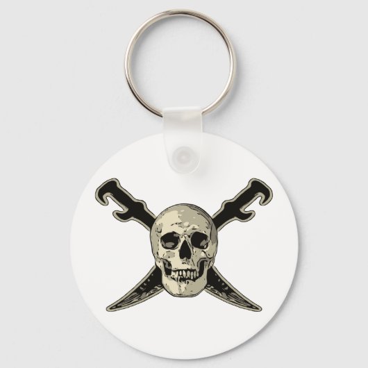 Pirate (Skull) - 2.25" Basic Button Schlüsselanhän Schlüsselanhänger (Vorderseite)